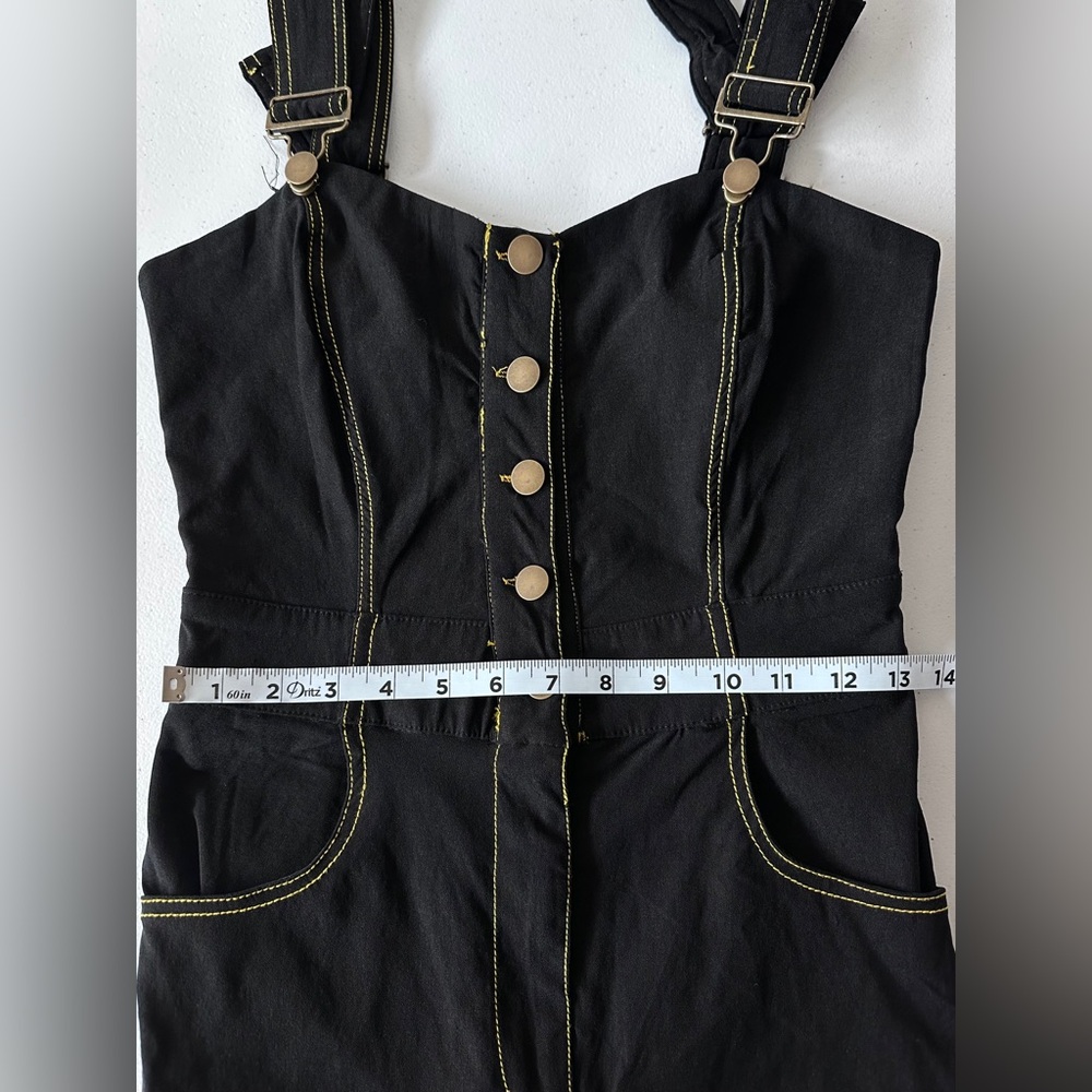 Unique Vintage Black Denim Overalls size S/4 - Picture 7 of 14